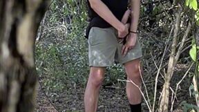 amateur boy caught jerking-off in the woods