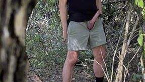 amateur boy caught jerking-off in the woods