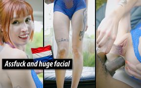 Assfuck and Mega Facial for the Super Horny Dutch Girl with the Longest Legs