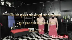 Two girls explore each other's private parts in a lesbian scene