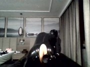 Hands free in catsuit