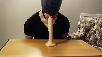 Deepthroating an Entire 8&quot_ Dildo