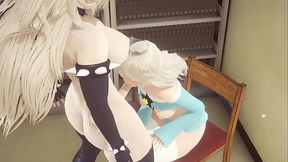 Mario Bross Hentai - Rosalina sucks Bowssette Futanari'_s dick - Japanese Asian Manga Anime Game Porn