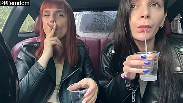 Bratty Girls Sofi and Kira Humiliate You and Order to Jerk Off on Their Saliva - POV Femdom And Spit Fetish