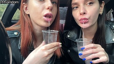 Bratty Girls Sofi and Kira Humiliate You and Order to Jerk Off on Their Saliva - POV Femdom And Spit Fetish