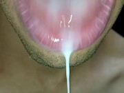 tongue, saliva, lengua , sloopy, sucking, escupir fetish, lengua larga y babeante primer plano
