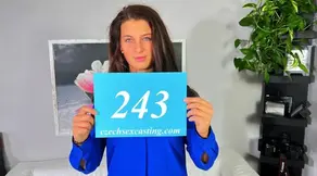 Novice brunette darling shows off in casting