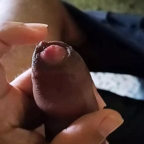 Precum From a Very Hairy Uncut Curved Cock