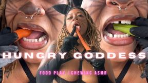 Temptress Mango is a Hungry Goddess: Food Play, Chewing ASMR, Mouth Nose Teeth Fetish