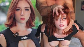 Stunning redhead sex android rides and deepthroats