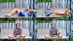 Petite Asian Smoking and Coughing outside on her backyard swing volume 33 Non Nude ****mp4****