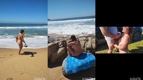 fui reconhecida por um fa na praia de nudismo que ficou de pau duro e gozou em mim