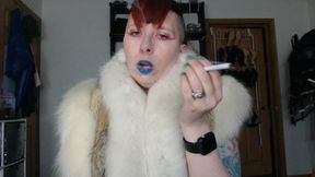 Smoking, Blue Lips, Fur, and Humiliation