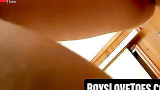 Foot Fetish - Jock's Feat Stroking Off For Hot barely legal Guy