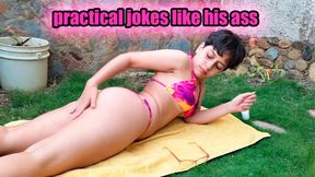 mean pranks on a girl with a big butt