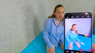 Slutty Step Sister needs Pics for Instagram and she Asked her Brother to Help! POV Sex and Blowjob - NataSweet