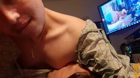 Patient Masturbates after Caregiver Sucks his Boy Titties