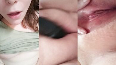 Curvy girl’s fat pussy dripping on a massive dildo her juicy teen orgasm