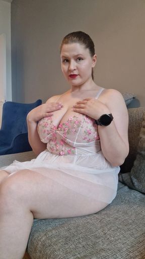 Gravity Took Control - White Lace, No Panties