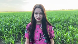 Stepsister got nervous in the cornfield and found comfort in her stepbrother's big cock