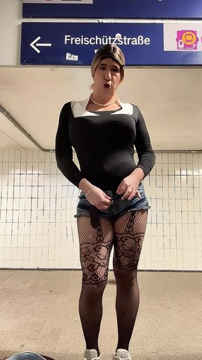 Sissy Presenting New Dress and Small Walk Around Outdoor