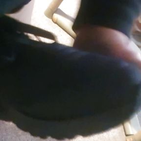 Fuck and cum on girlfriends black skechers