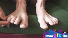 ”Sweet Blonde Licking Toe fetish”