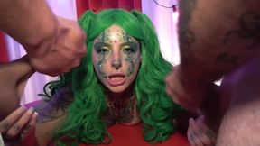 Hardcore Clown Fuckfest Ends with Double Blowjob Facial!