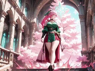 Unfathomable Squat Teasing Below the Biggest Magic Array, Green Battle Gear Stretched Taut.