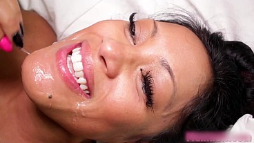 Maxine X Got Her Ass, Mouth, Face, Tits & Pussy Covered With Cum!