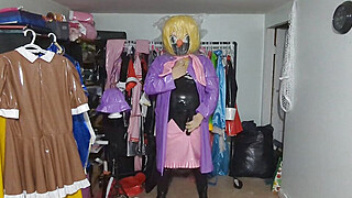 Bdsm And Tgirl Kigurumi Cosplay PVC Raincoat And Dress Breathplay