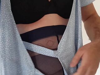 Sexy Dani Leg in Blue Pattered Pantyhose