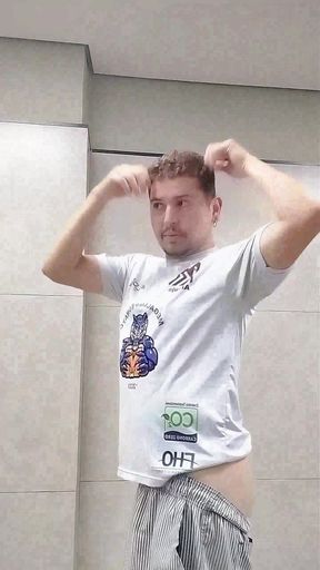 I Almost Got Caught by the Security Guard Exposing Myself in the Public Restroom.