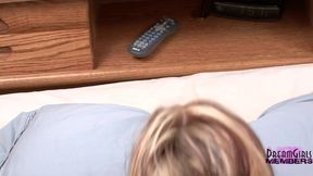 POV short skirt slut gets fucked & creampied