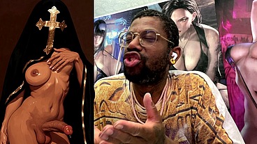 Devoted Transgender Church Follower Leaking Holy Pre-Cum, AI Generated