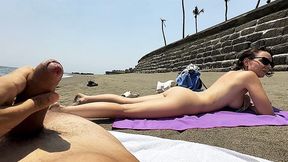 Blowjob On A Public Nudist Beach And Passionate Sex In A Hotel Room With Creampie
