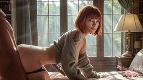 i fucked a beautiful 18yo girl. she loves impaling her tight pussy on a thick, long cock. i cum in her wet vagina![ai]