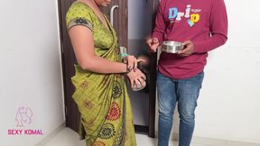 Came to Komal's place to ask for sweet potatoes for tea, gave milk to the neighbor.   Came to ask for milk for tea