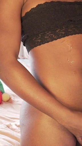Black Transgirl Vanniall Self Facial and Eats Her Own Cum