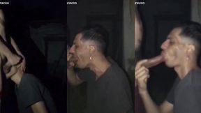 novinho pauzudo gozou na minha boca no quintal enquanto os outros estavam na sala