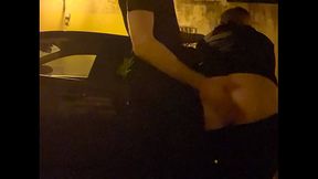 an amateur guy has his smooth pale ass exposed and fondled in the street