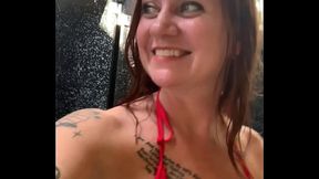 Sassy 12 Alesha shows off her new GANGBANG tattoo.