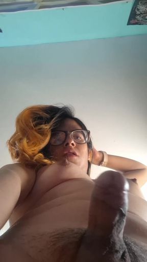 Sexy Sissy makes a cumshot