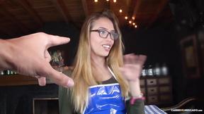 ”Blonde Colombian Waitress With Glasses Rides Meat In Sexy Pickup & Fuck”