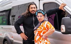 Pierced Belly Mature Gets Ass Fucked in Driving Bus