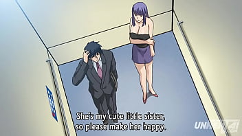 Elevator with Hot Busty Girls - Hentai Uncensored [Subtitled]