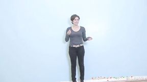 ”Short haired mommy getting ready for her first monster cock”