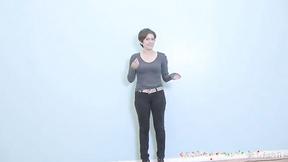 ”Short haired mommy getting ready for her first monster cock”