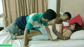 Amazing threesome sex with two18yrs teen boy! With clear audio