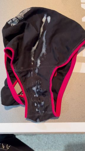 Cum in Lylas black panties
